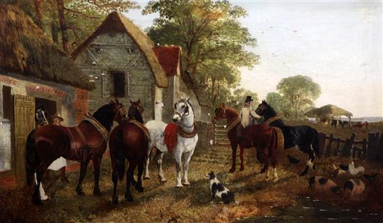 After John Frederick Herring Jnr Farmyard scenes 18 x 29in.